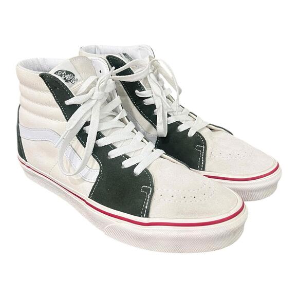Vans Sk8-Hi Vintage Pop Marshmallow Kombu Green Leather Men's 8.5 Shoes Sneakers - Picture 1 of 10